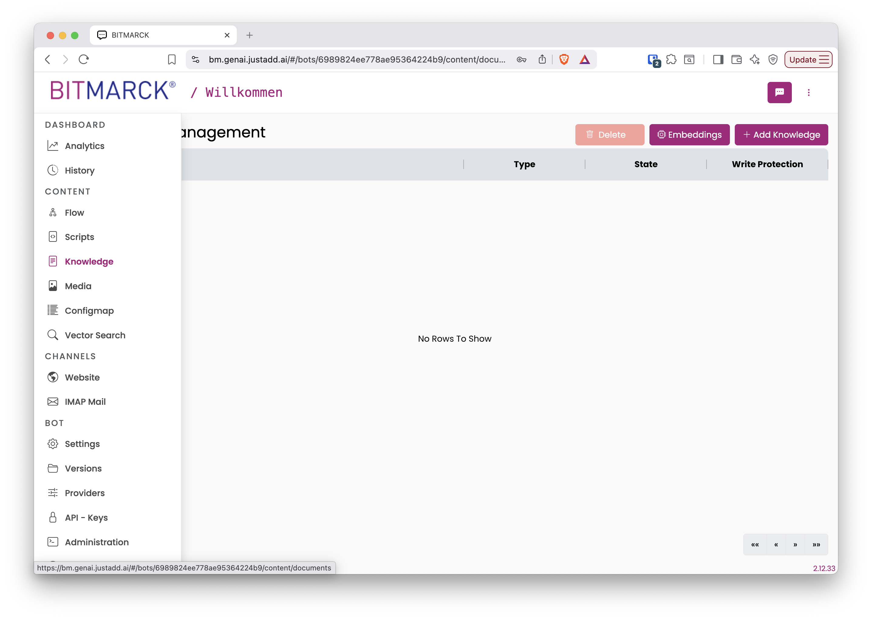 knowledge menu